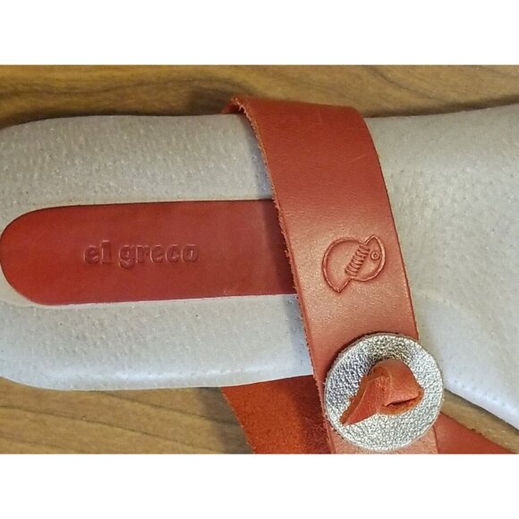 El Greco Womens SANDALS Flats Size 8.5 / 39 Orange - Picture 3 of 5